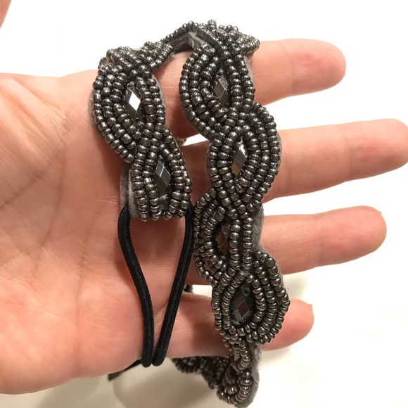 3 Forever21 PEWTER Beaded Bridesmaid Hair headband - Picture 3 of 16